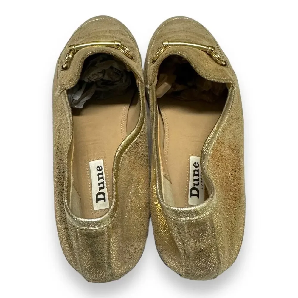 Dune London Womens Shoes Sz 40 EU Gold‎ Bit Loafers Leather Uppers